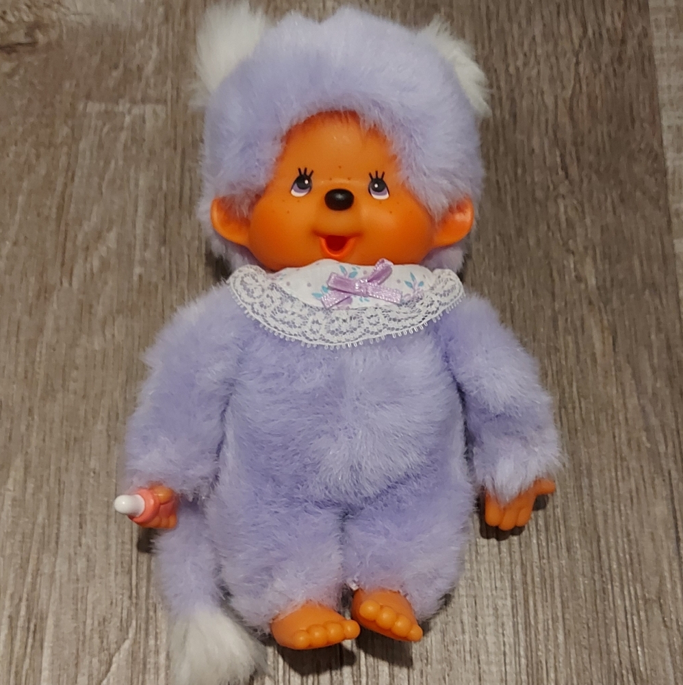 Rare Monchhichi 7.5" Girl Plush Doll Collectible Sekiguchi Toy NEW - Picture 2 of 11